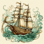 Vintage Sailing Vessel Art