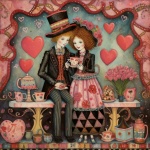 Valentine Couple Quaint Art Print
