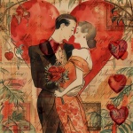 Vintage Valentine Couple Art