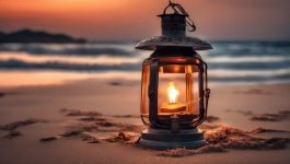 Lantern Beach Sea Sunset