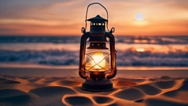 Lantern Beach Sea Sunset