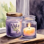 Lavender Candle Watercolor