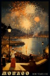 Monaco Travel Poster New Years