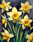 Daffodils Flowers Art Illustration
