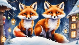 Cute Fox Christmas