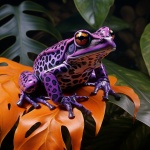 Purple Harlequin Frog Art