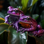 Purple Harlequin Frogs Art