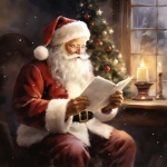 Santa&039;s List Watercolor Art