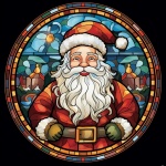 Stained Glass Santa