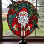 Stained Glass Santa