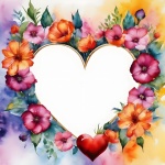 Valentine&39;s Day Heart Flowers Art