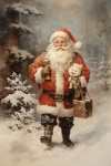 Vintage Santa Greeting Card