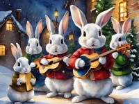 Christmas Star Singer Bunnies