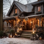 Wooden House At Christmas