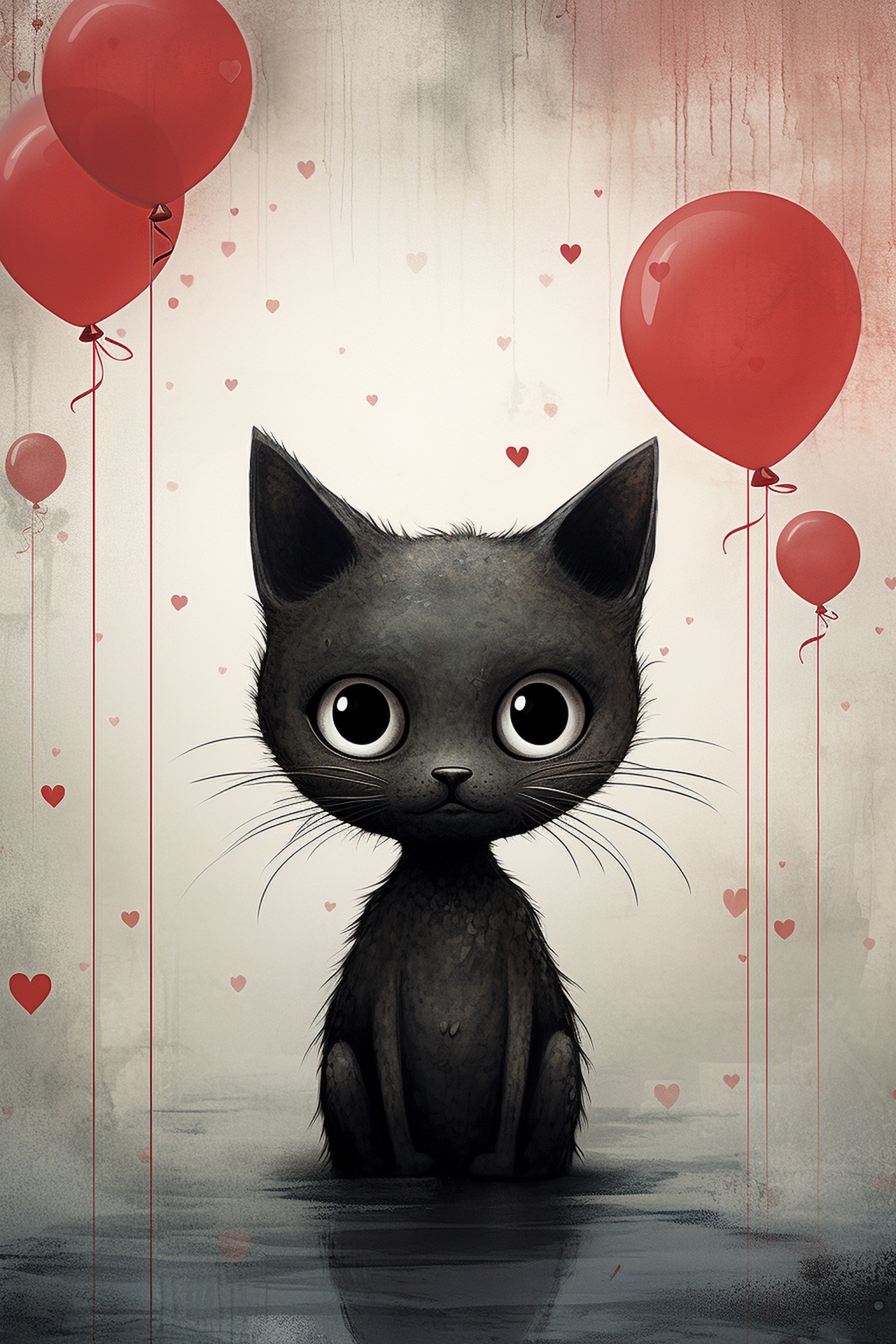 Black Cat Valentine Free Stock Photo - Public Domain Pictures
