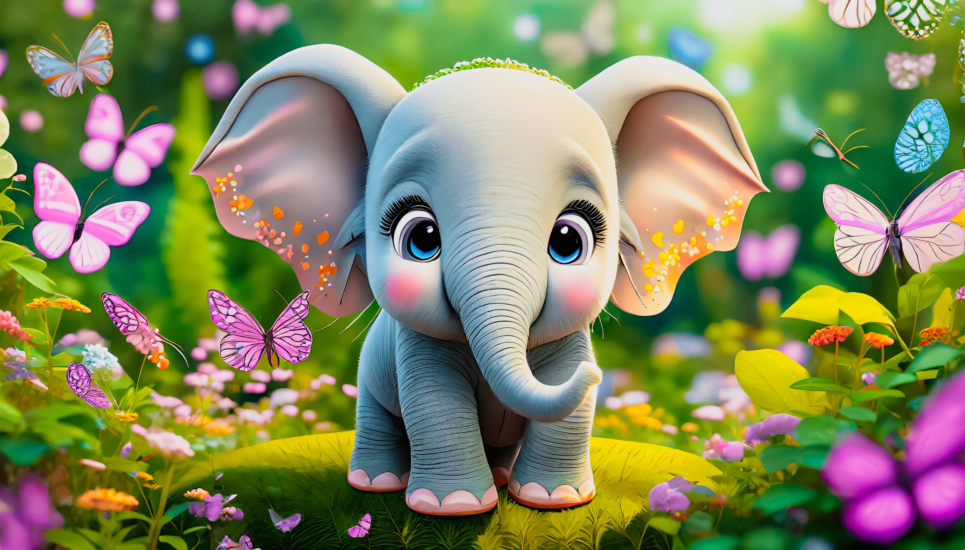 Cute Elephant, Cartoon Free Stock Photo - Public Domain Pictures