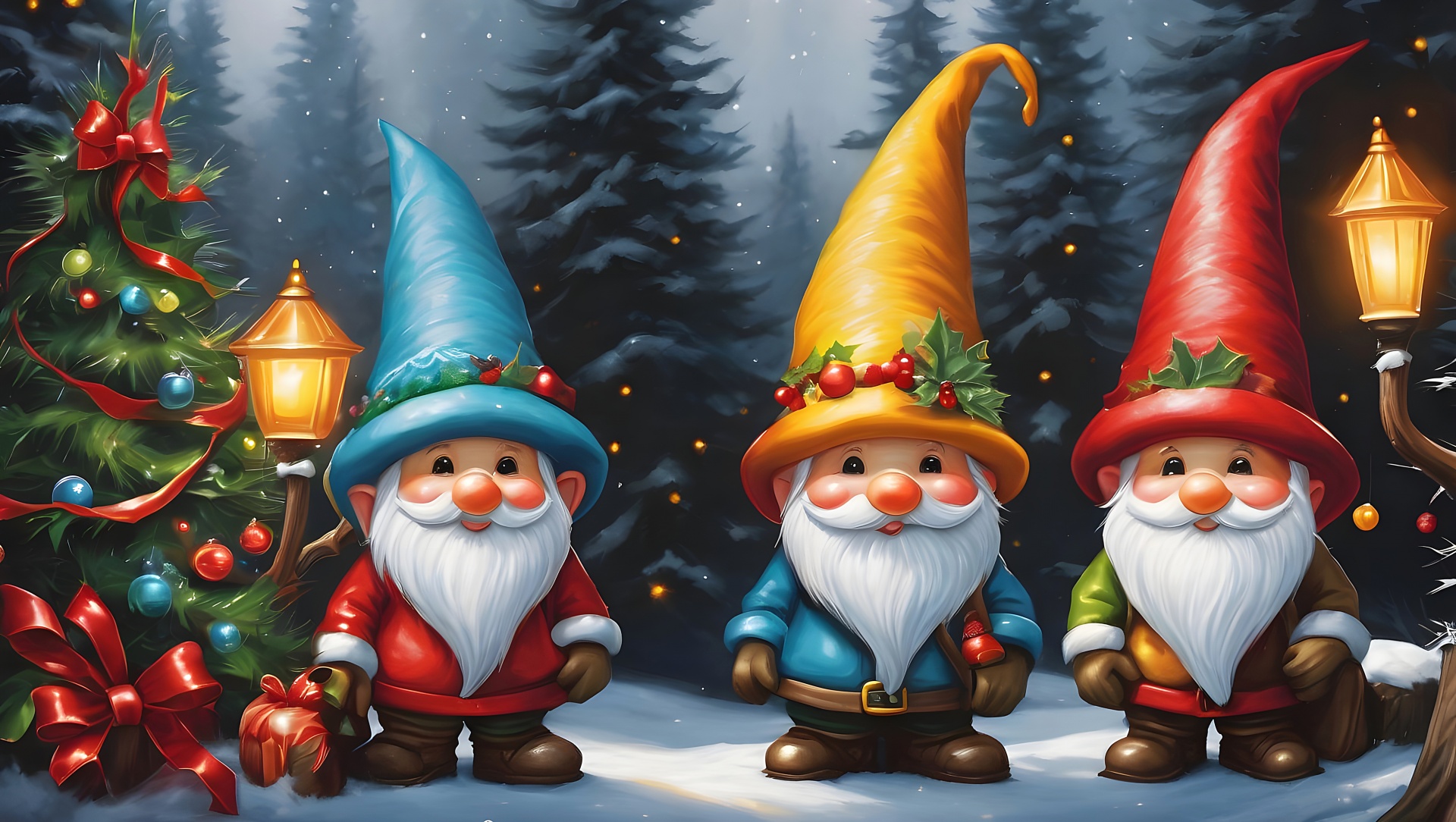 Christmas Elves Winter Landscape Free Stock Photo - Public Domain Pictures