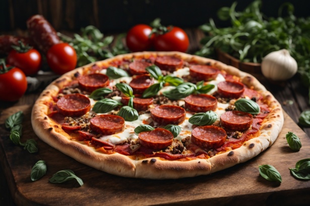 Richly Decorated Italian Pizza Free Stock Photo - Public Domain Pictures