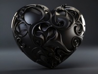 3D Render Of Black Heart