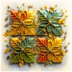Autumn Flowers In Each Square Shape