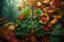 Autumnal Lung Shaped Leaves