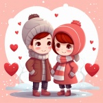 Boy And Girl Valentine Art