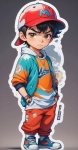Boy Baseball Sticker
