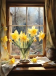 Daffodils In Morning Light Art