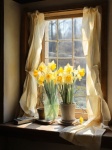 Daffodils In Morning Light Art