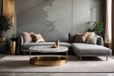 Fabric Sofa And Coffee Table