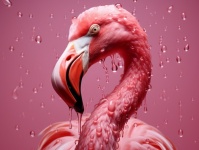 Flamingo In The Rain