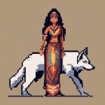 Woman With Wolf