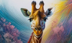 Giraffe, Animal Portrait, Art