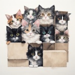 Cat In A Box Art Print