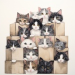 Cat In A Box Art Print