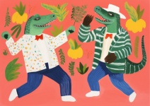 Funny Dancing Alligator Art Print