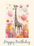 Happy Birthday Giraffe Greeting