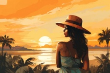 Beautiful Woman Beach Art