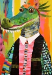 Mardi Gras Alligator Modern Art