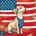 Fourth Of July Patriot Dog Art