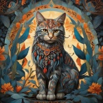 Native American Mystic Cat Art