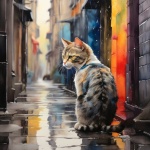 Raining Alley Cat Art