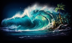 Surfer Dream Crashing Wave Art