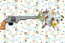 Pistol Shooting Flowers Art Print