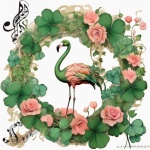 St. Patrick Flamingo Wreath
