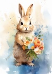 Bunny Rabbit Portrait Art Print
