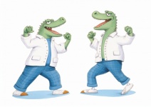Funny Dancing Alligator Art Print