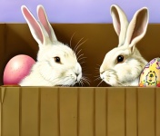 Easter Bunny Eggs Art Print