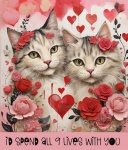 Cat Valentine Greeting Art