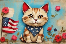 Americana Cat Fourth Of July